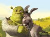 Широкоформатные обои Shrek i osel, Осел улыбается Шрек злится