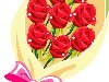 Нарисованный букет роз.