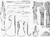 Орудия труда и оружие древних манси: 1- копье; 2 - кочедык; 3,4 - ножи; ...