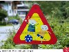Дорожный знак: Осторожно, дети! Австрия, фото № 426640, снято 12 августа