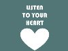 Обои Белое сердце на серо-зеленом фоне (Listen to your heart / Слушай свое