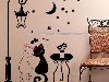 бесплатная доставка пвх мода пары кошки catoon стикер стены для детской ...