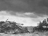 Курская битва. Фото русских пехотинцев на фоне подбитого немецкого танка ...