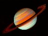 Сатурн в ложных усиленных цветах Ветра на Сатурне очень сильны.