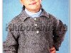 Однотонный пуловер с воротником поло для мальчика 8-9 лет