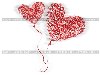 Нарисованные штриховкой шарики в виде сердец, иллюстрация № 2997487 (c) ...