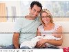 Счастливая молодая пара с ребенком дома, фото № 3054730, снято 26 июня 2007 ...
