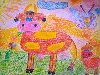 Детский рисунок: Весёлая корова ...