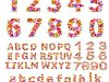 Буквы и цифры из цветов нижний и верхний регистр (Вектор) 5 Eps | 36.2 Mb