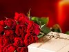 подарок, праздник , розы, букет, Цветы, красные розы. Обои по цвету: