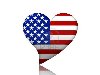 В форме сердца американский флаг, изолированных на белом фоне, ...