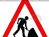 Предупреждающий знак дорожные ремонтные работы | Иллюстрация большого ...