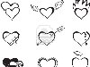 Контур черно-белое изображение иконы с сердцем Фото со стока - 11884599