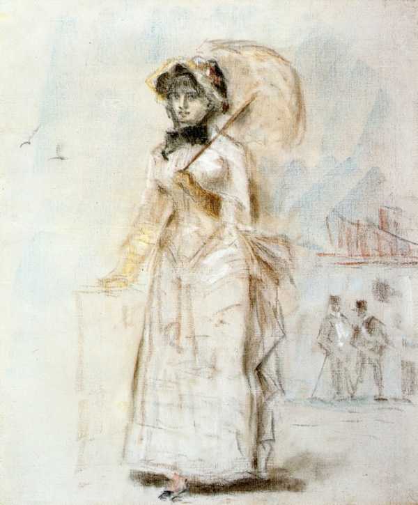 Картина моне девушка с зонтиком