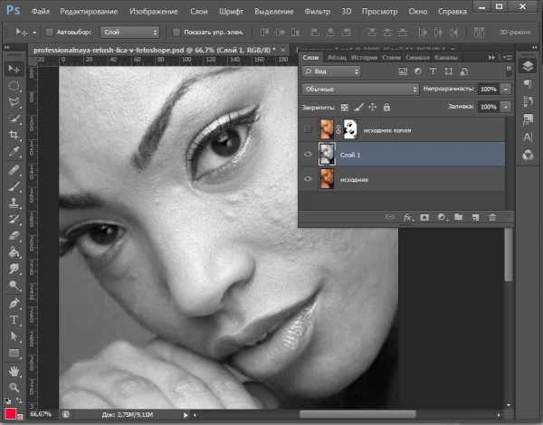 Коррекция фото в фотошопе лицо