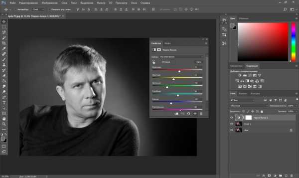 Как сделать черно белое фото цветным в фотошопе на телефоне