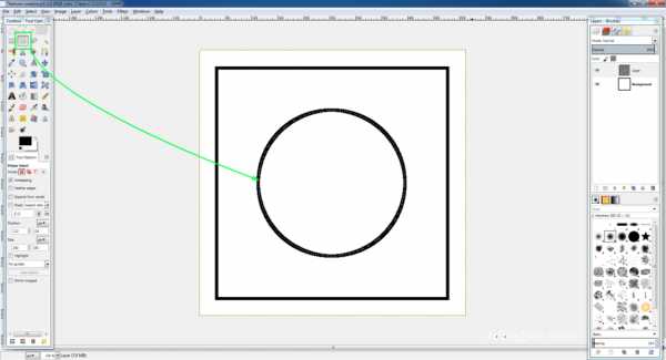 Как нарисовать ровный круг в gimp
