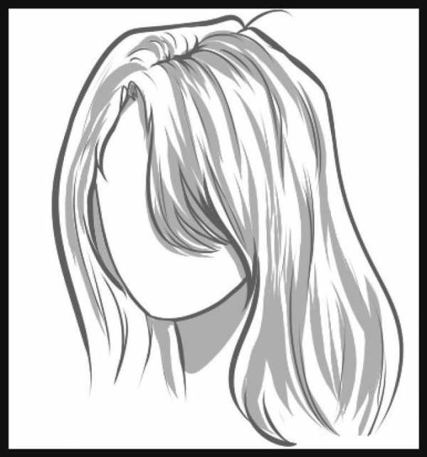Женские волосы рисовать
