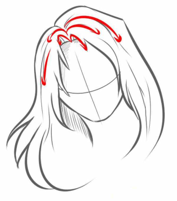 Женские волосы рисовать