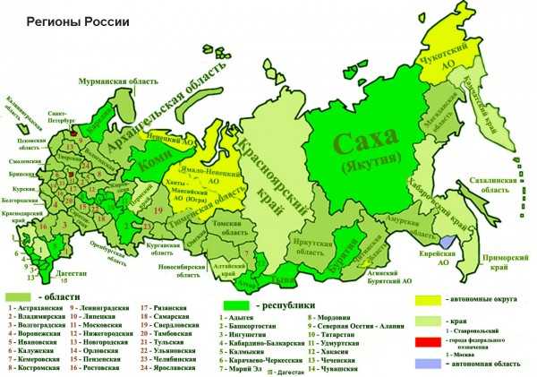 Карта россии с регионами контурная – Подробная карта России по областям