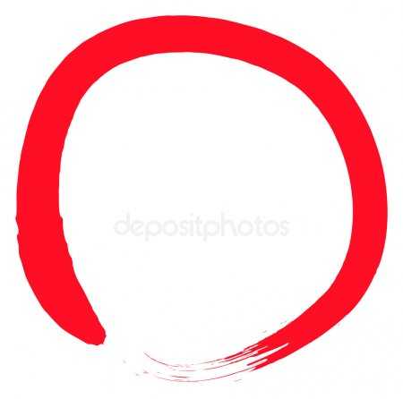 Красный круг со стрелкой на прозрачном фоне