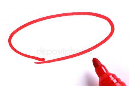 Красный круг со стрелкой на прозрачном фоне