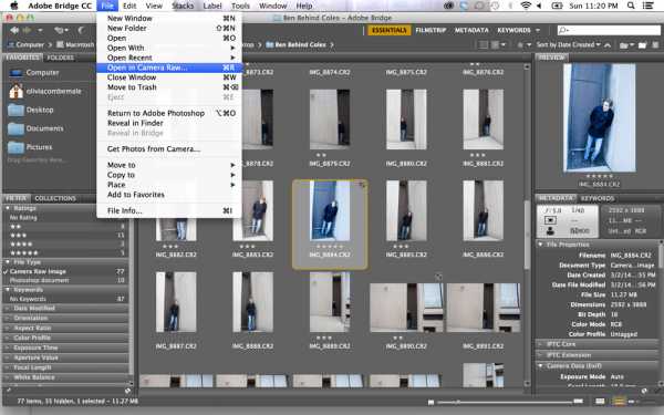 Camera raw как открыть в фотошопе