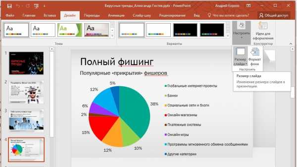 Какой размер слайда в презентации powerpoint